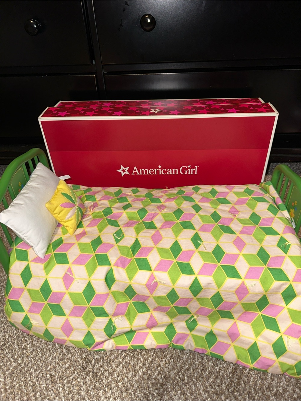American Girl Kits Quilt Set and bed retired